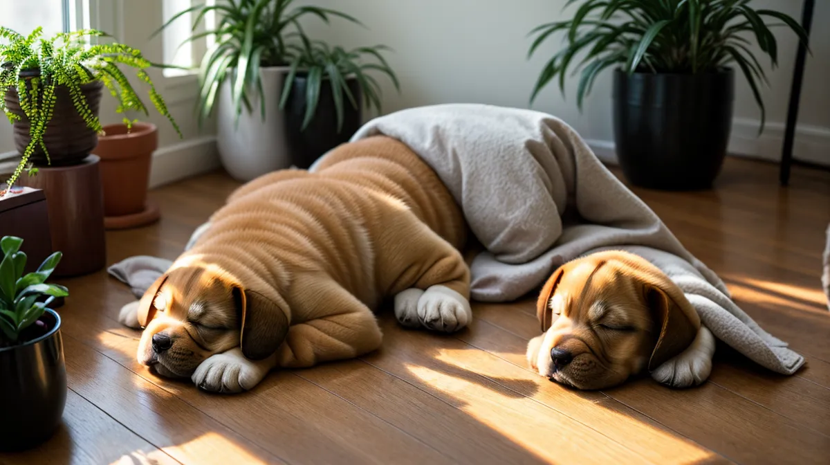 Welpe beißt in die Leine – Leinentraining und Welpenerziehung gegen Zerren beim Gassi im Alltag mit Hund