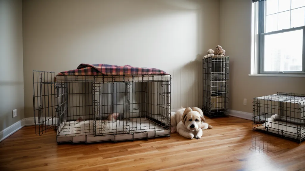 Hundebox als fester Schlafplatz mitten im Welpen-Training in einer Leipziger Studenten-WG