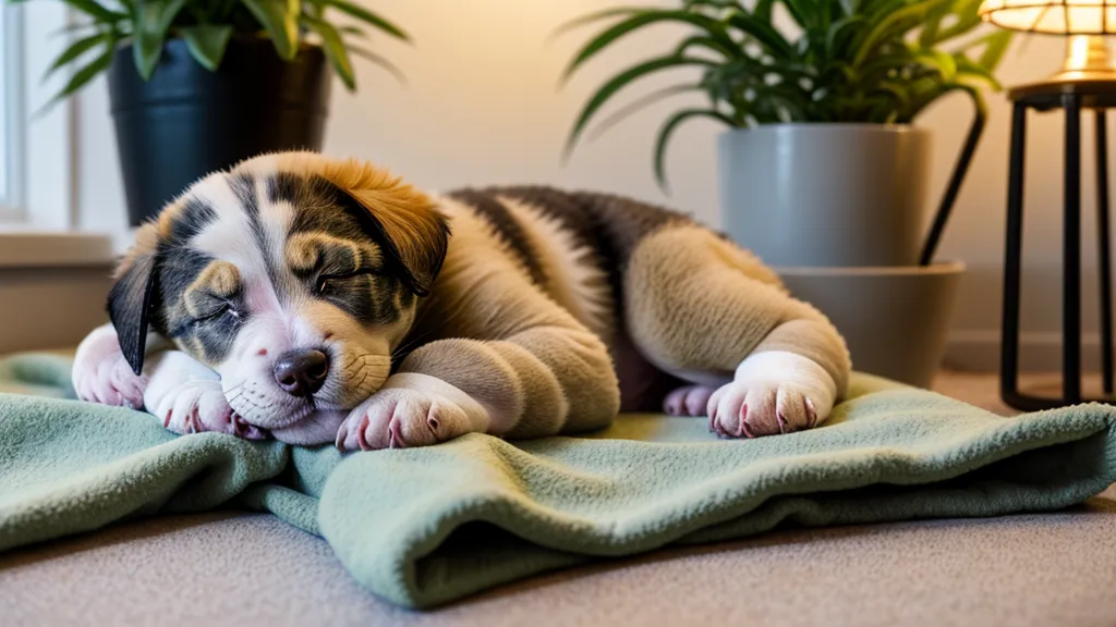 Zerbissenes Kissen und Reinigungsmittel als Sinnbild für Puppy Blues und stressigen Alltag mit Welpe im Studium