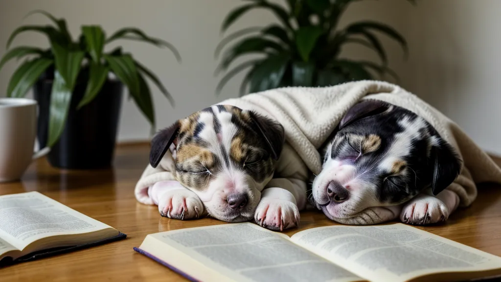 Welpe schläft auf einem Handtuch statt im Designer-Körbchen – einfache Erstausstattung für Studierende mit Hund